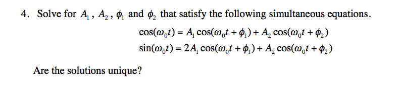 Solved 4. Solve for Ai A2, and p that satisfy the following | Chegg.com