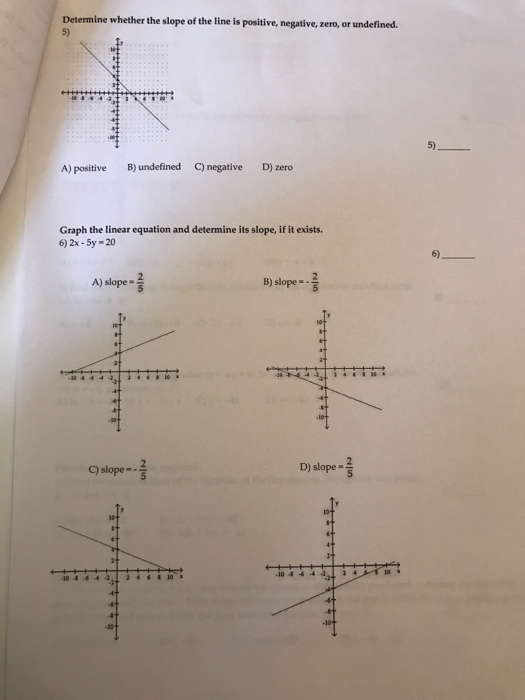 Solved Determine whether the slope of the line is positive, | Chegg.com