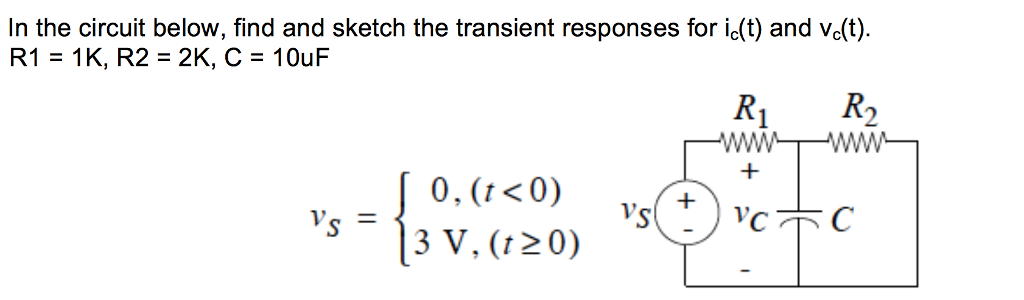 Solved In The Circuit Below, Find And Sketch The Transient | Chegg.com