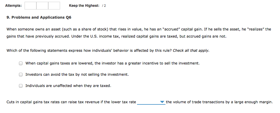 Solved When someone owns an asset (such as a share of stock) | Chegg.com