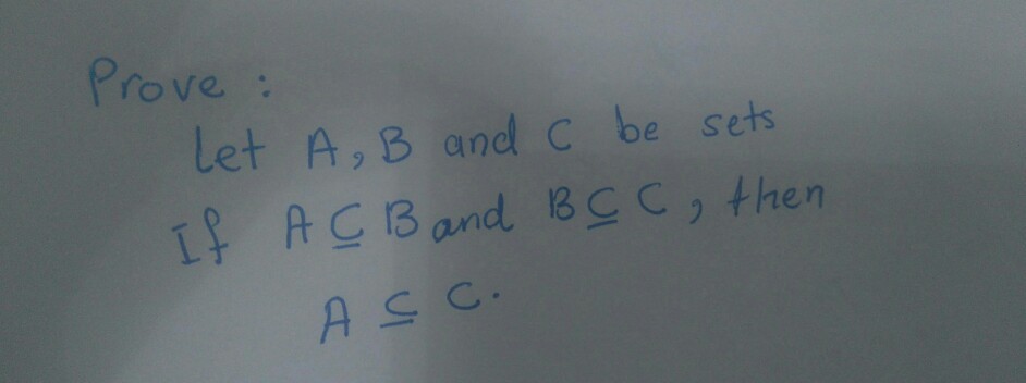 Solved Prove Let A, B And C Be Sets Them | Chegg.com