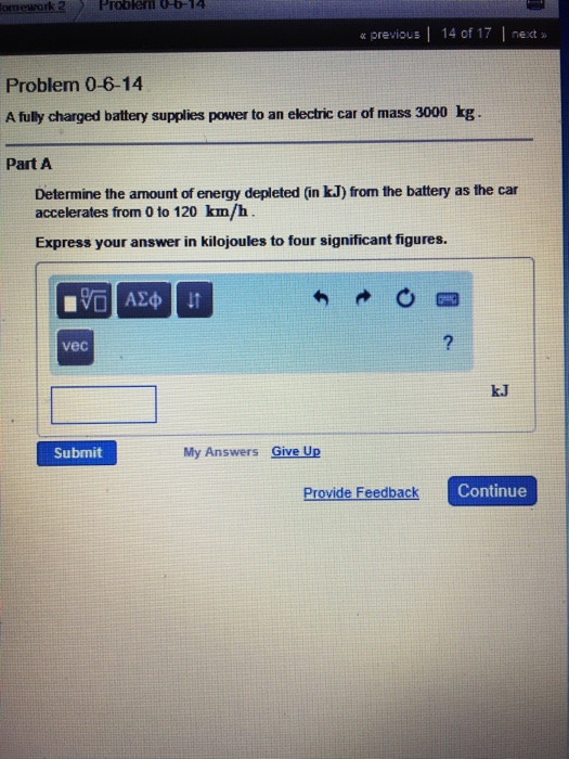 Solved A fully charged battery supplies power to an electric