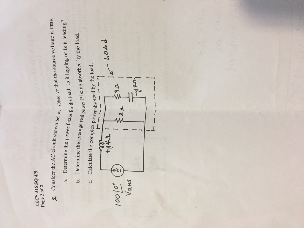 Solved Consider The Ac Circuit Shown Below Observe That The