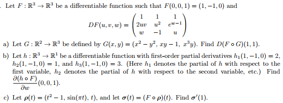 Solved Let F R3 → R3 Be A Differentiable Function Such