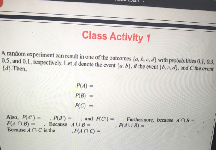 Solved A Random Experiment Can Result In One Of The Outcomes | Chegg.com