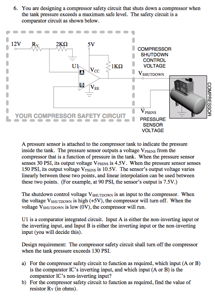 Solved You are designing a compressor safety circuit that
