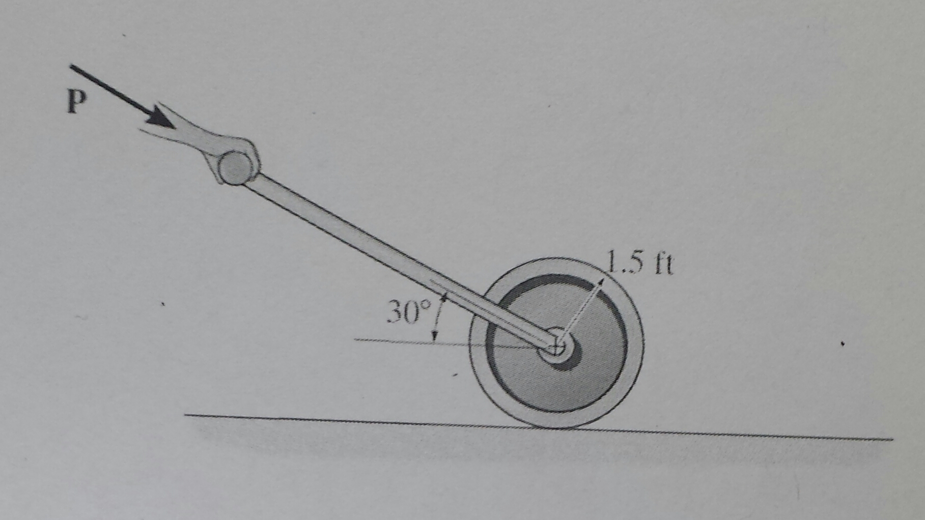 Solved If P=30lb, determine the angular acceleration of the | Chegg.com