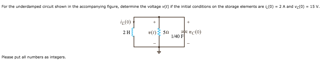 Solved For the underdamped circuit shown in the accompanying | Chegg.com