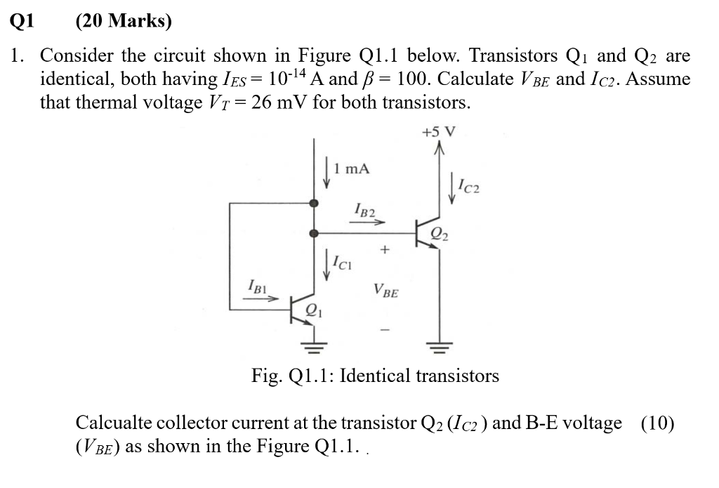 Solved: Q1(20 Marks) 1. Consider The Circuit Shown In Figu... | Chegg.com