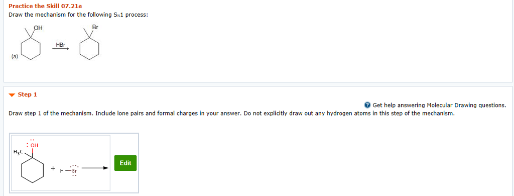Solved Draw A Step By Step Mechanism For The Following Sn1