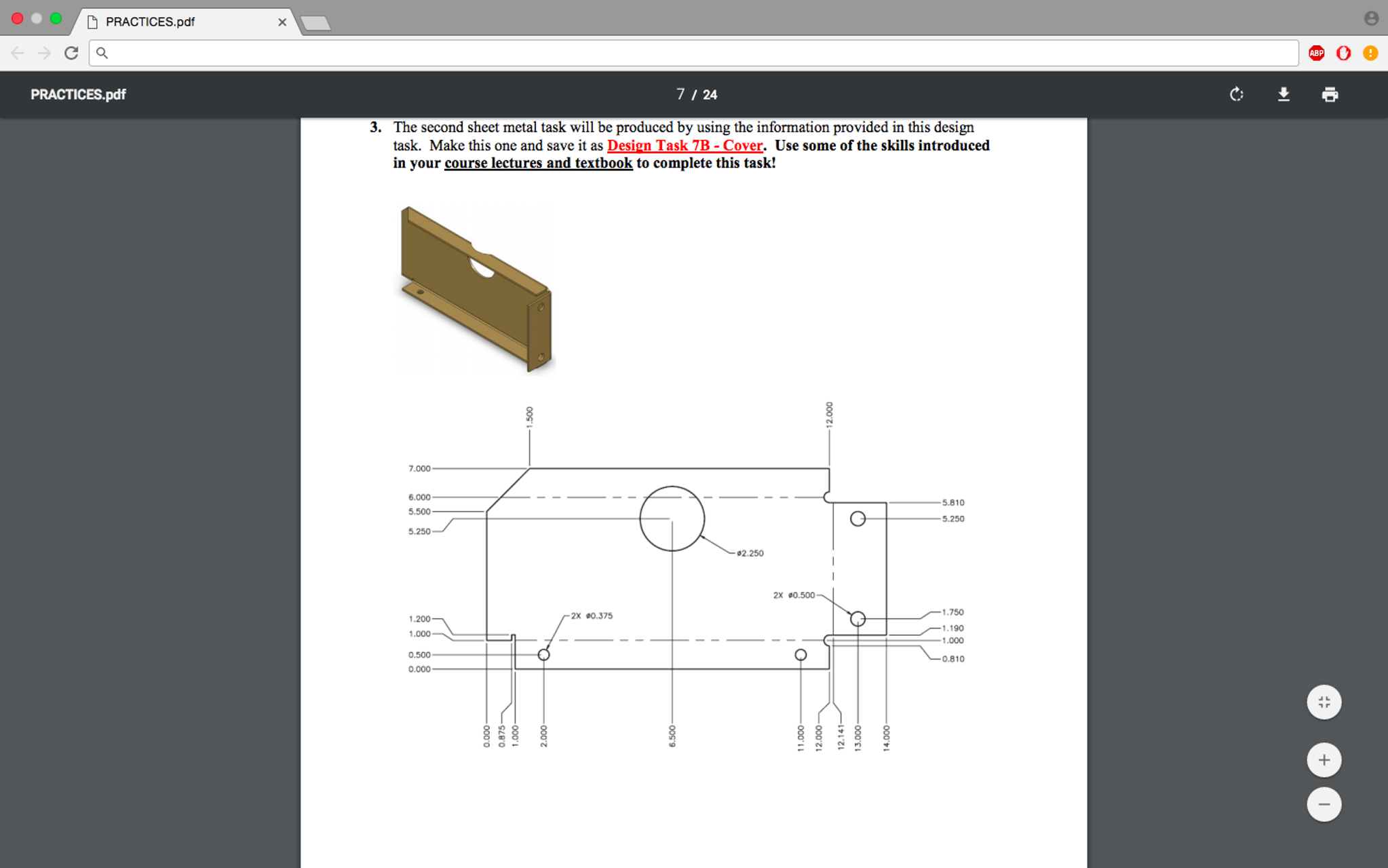 The second sheet metal task will be produced by using