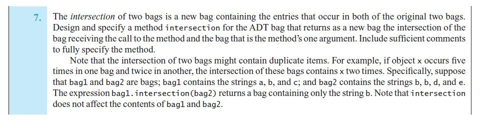 Solved The intersection of two bags is a new bag containing | Chegg.com