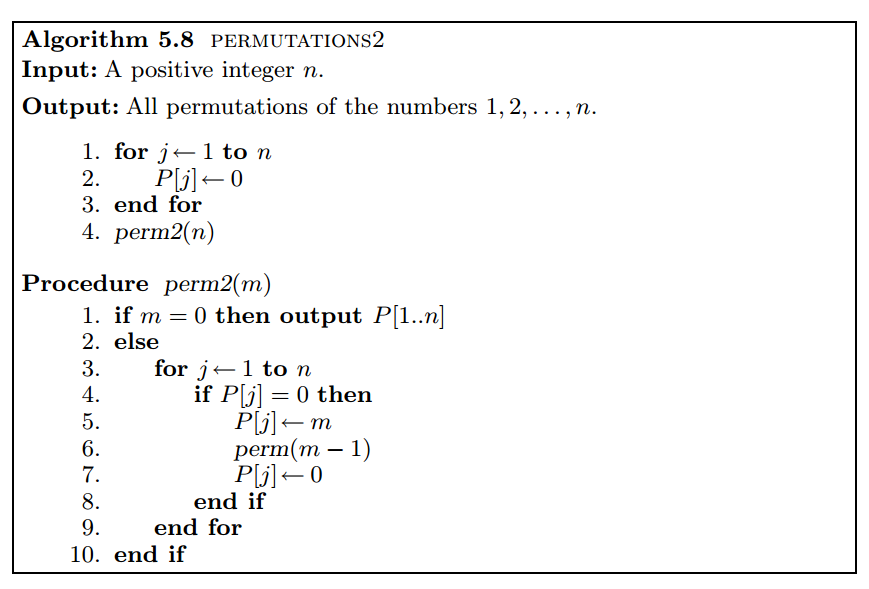 Modify Algorithm permutations2 so that it generates | Chegg.com
