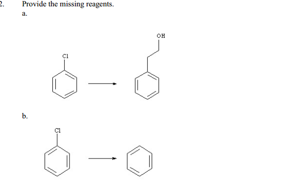 Solved 2. Provide the missing reagents a. OH | Chegg.com