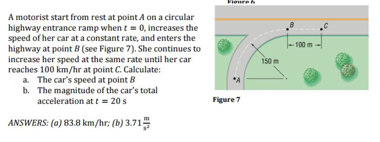 Solved A Motorist Start From Rest At Point A On A Circular | Chegg.com