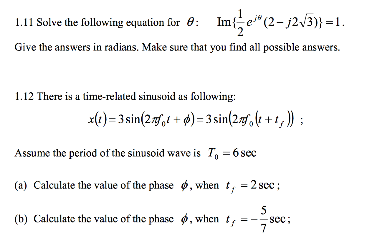 Solved Solve the following equation for theta: Give the | Chegg.com