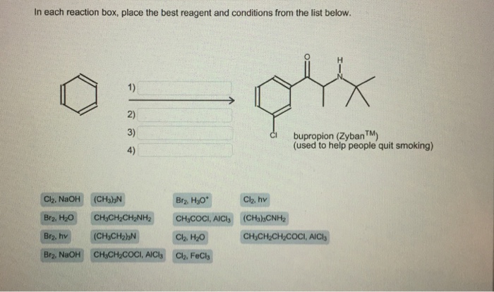Solved In each reaction box, place the best reagent and | Chegg.com