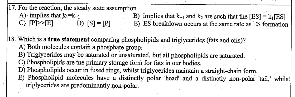 Solved 17. For The Reaction, The Steady State Assumption A) 