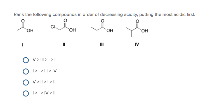 Solved Rank the following compounds in order of decreasing | Chegg.com