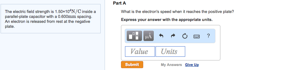 Solved The electric field strength is 1.50Ý104N/C inside | Chegg.com