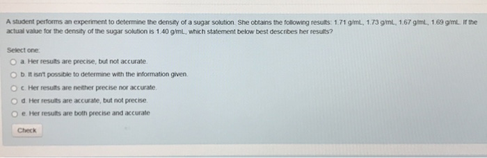 Solved A student performs an experiment to determine the | Chegg.com