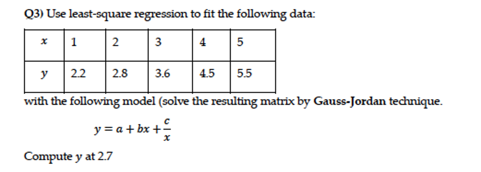 solved-use-least-square-regression-to-fit-the-following-chegg