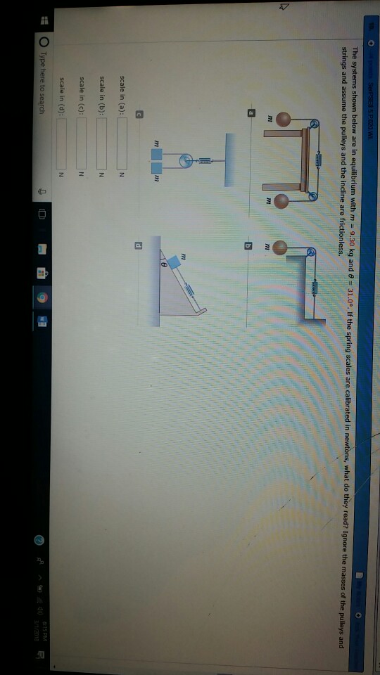 Solved shown below are in equi ibrium with m9.30 kg and θ