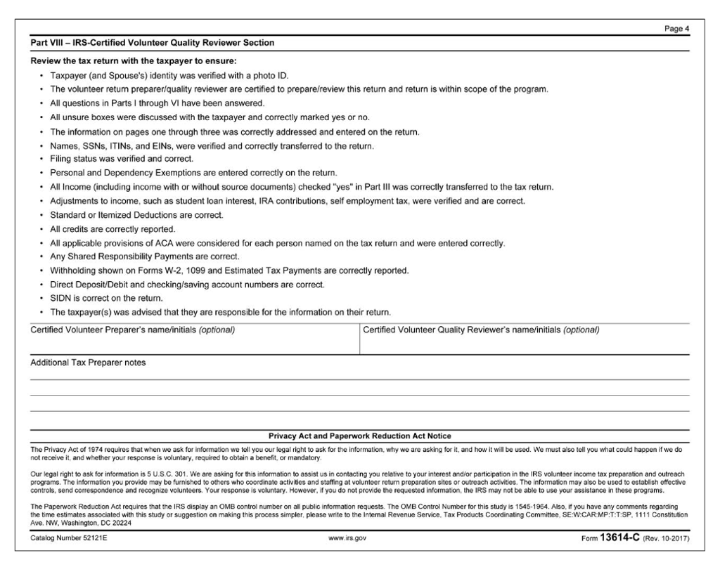 Solved Page 4 Part VIlII-IRS-Certified Volunteer Quality | Chegg.com