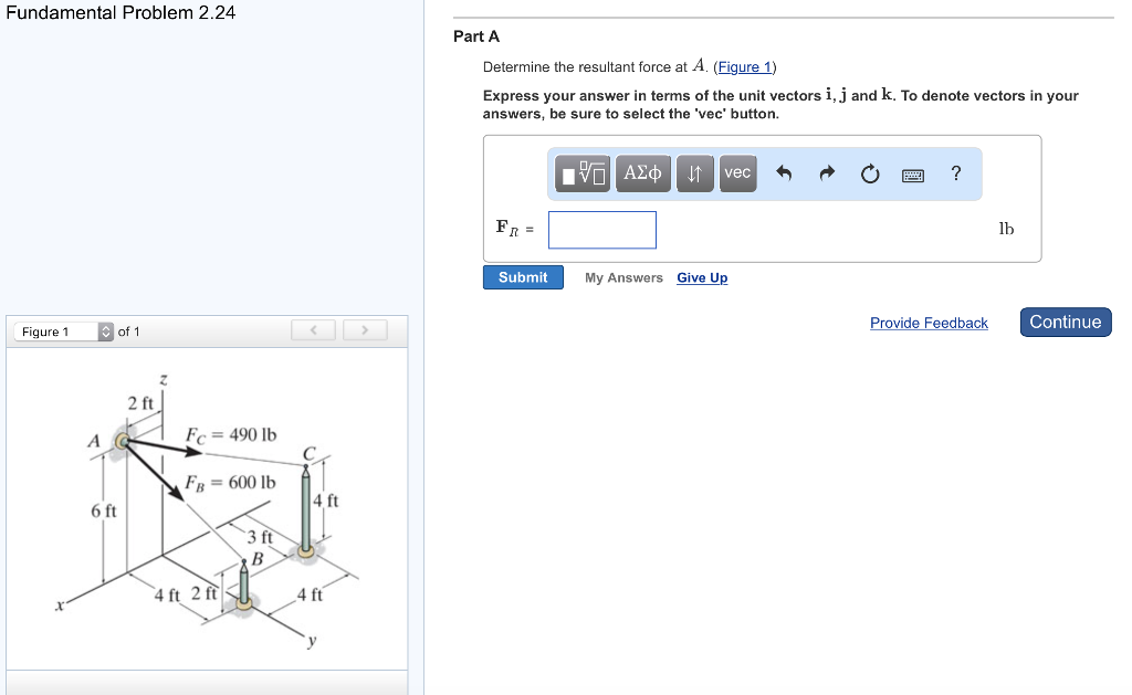 Solved Determine the resultant force at A. Express your | Chegg.com