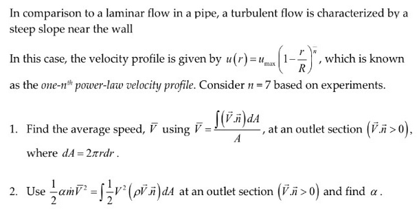 Consider the velocity profile given by u(r) below for | Chegg.com