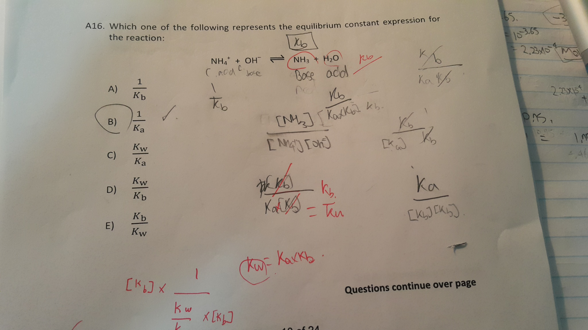 Solved Which one of the following represents the equilibrium | Chegg.com