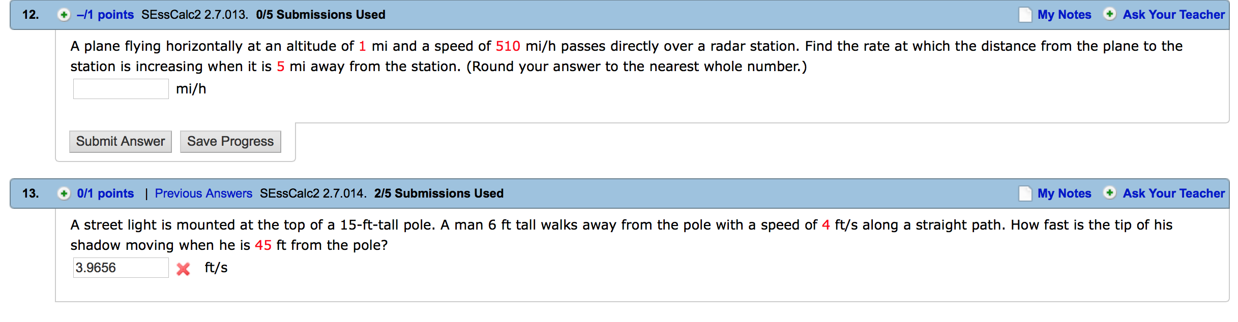Solved A plane flying horizontally at an altitude of 1 mi