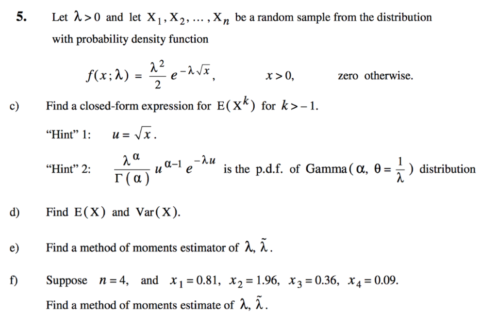 Solved Let lambda > 0 and let X_1, X_2, ..., X_n be a random | Chegg.com