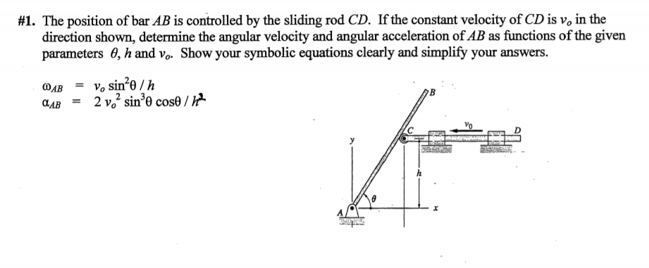 Solved #1·The position of bar AB is controlled by the | Chegg.com