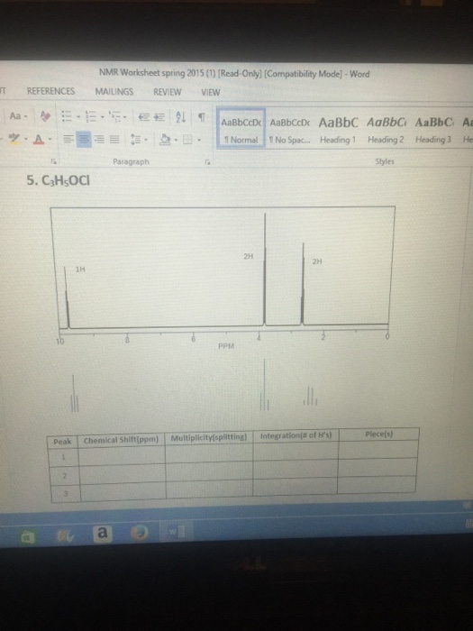 Solved: NMR Worksheet | Chegg.com