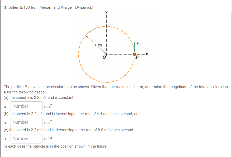 Solved The particle P moves in the circular path as shown. | Chegg.com