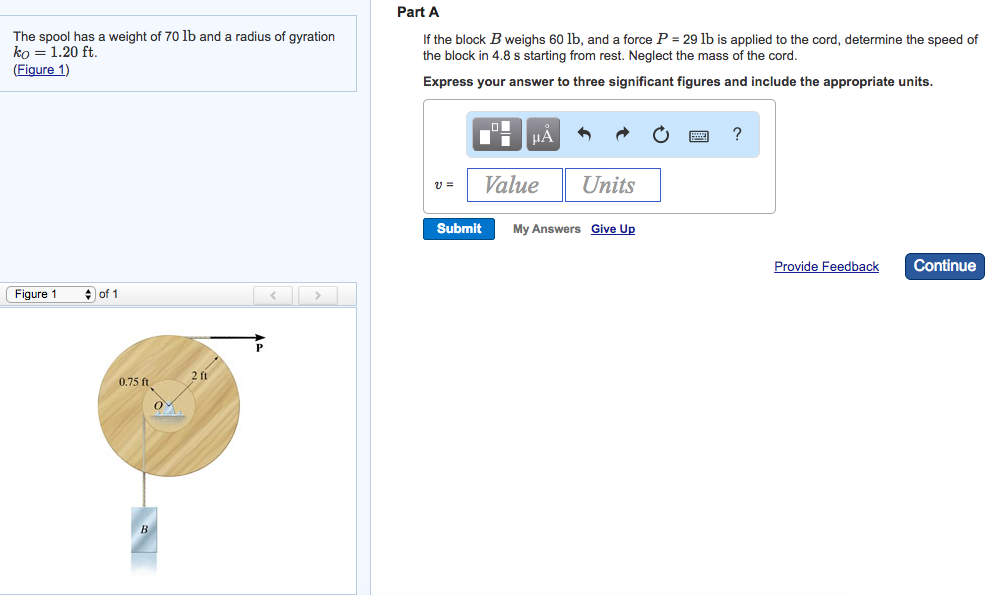 Solved Part A The spool has a weight of 70 lb and a radius | Chegg.com