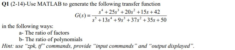 Solved Q1 (2-14)-Use MATLAB to generate the following | Chegg.com