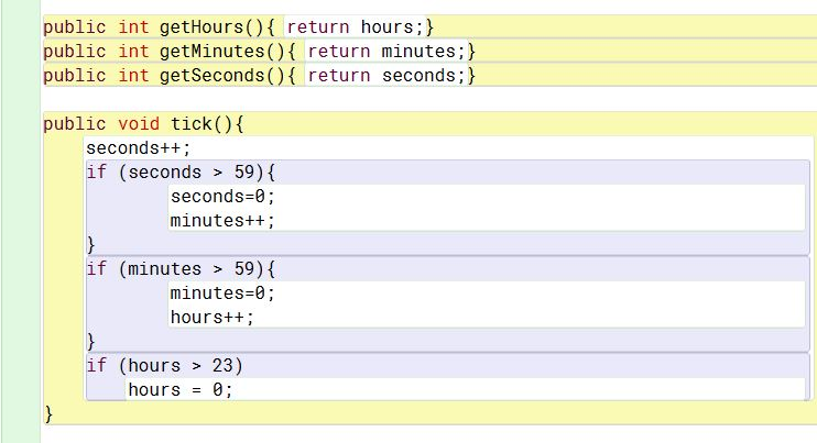 Clock class public class Clock private int | Chegg.com