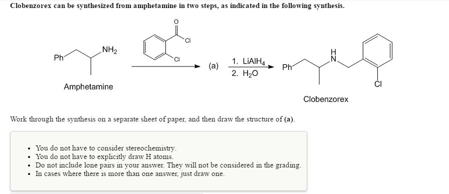 Solved Clobenzorex can be synthesized from amphetamine in | Chegg.com