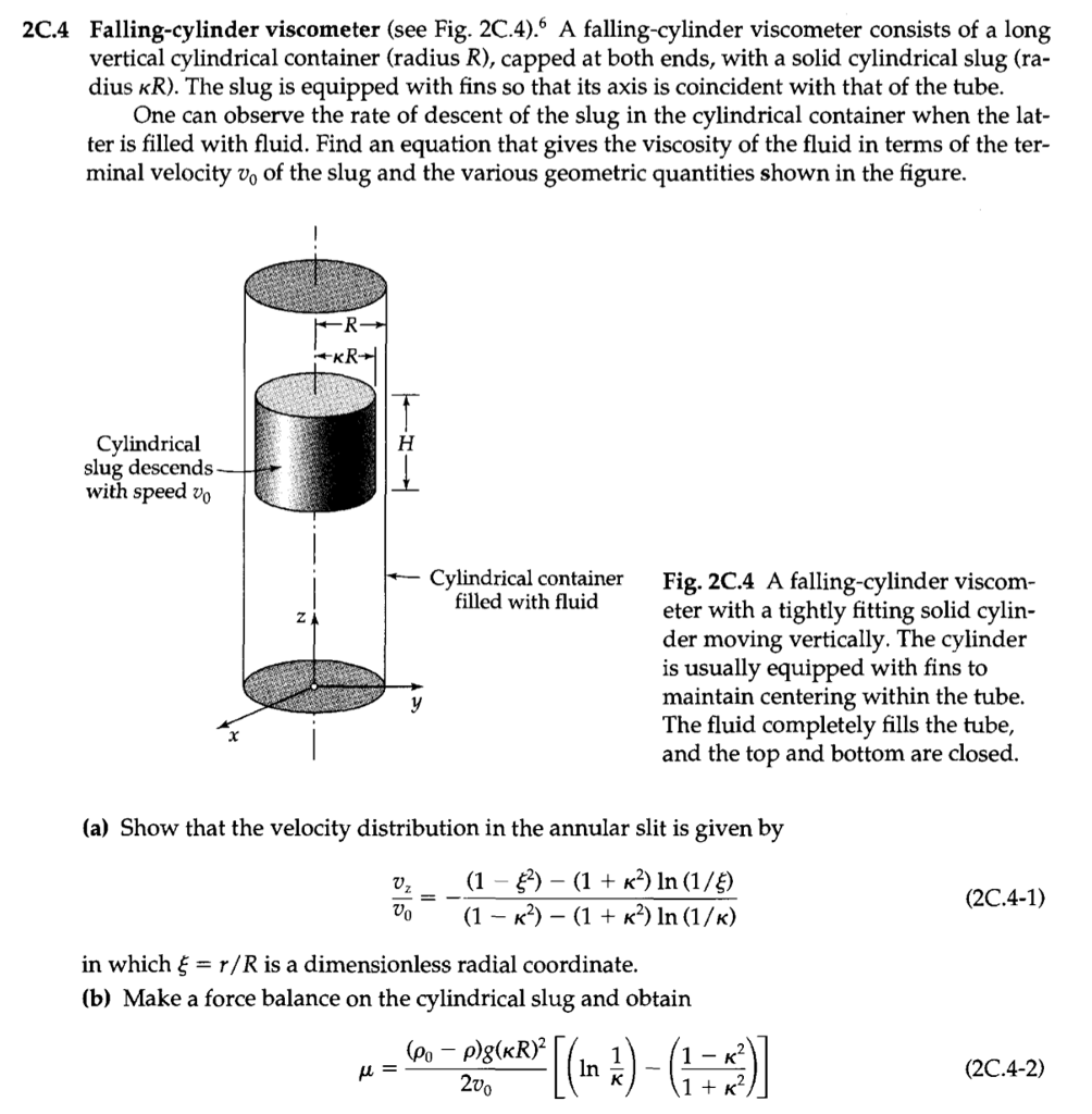 Solved A fallingcylinder consists of a long