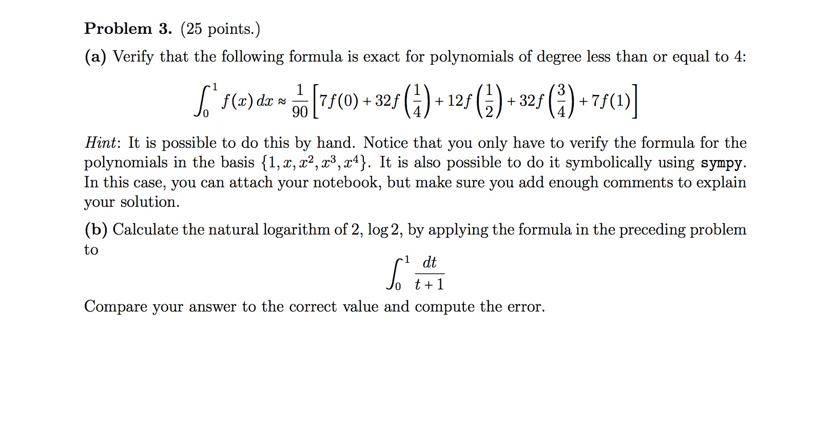 Solved Verify that the following formula is exact for | Chegg.com