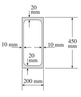 Solved A hollow steel box beam has the rectangular cross | Chegg.com