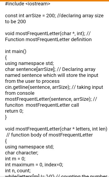 Solved The task is simple: find the most common letter in a | Chegg.com