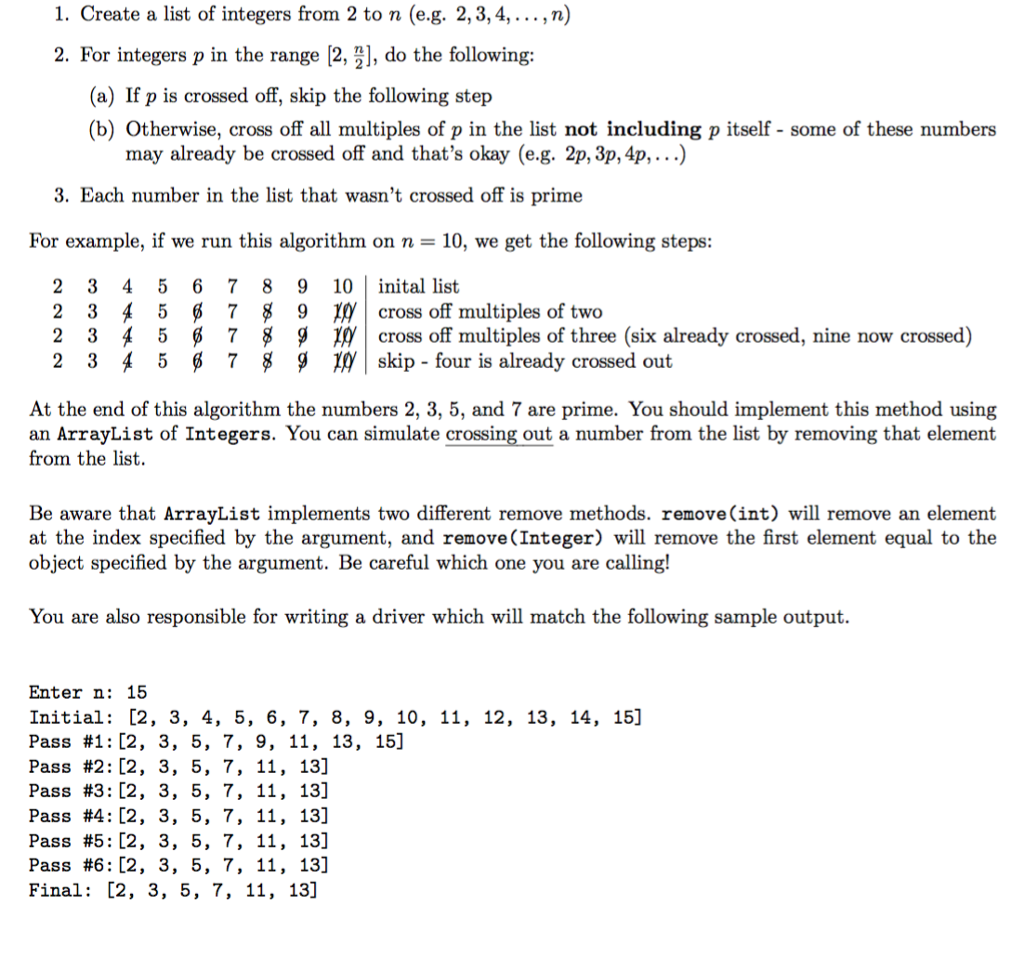 solved-create-a-list-of-integers-from-2-to-n-e-g-2-3-4-chegg