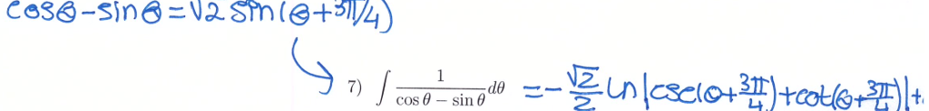 Solved integral 1/cos theta - sin theta d theta | Chegg.com