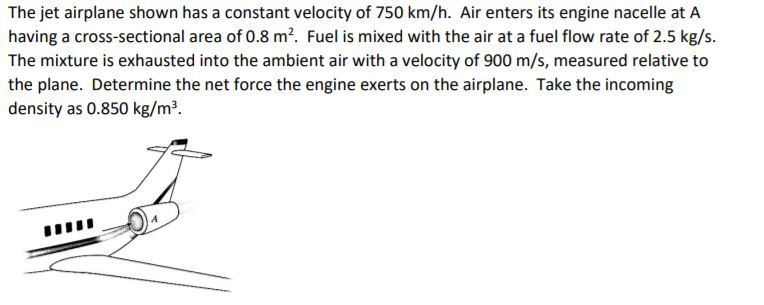 Solved The jet airplane shown has a constant velocity of 750 | Chegg.com