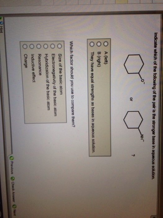 Solved Indicate which of the following of the pair is the