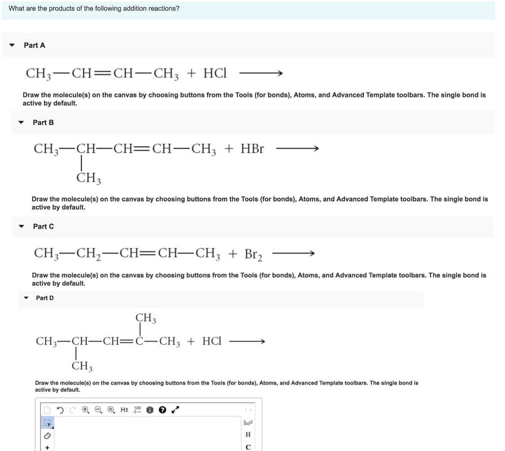 Solved What Are The Products Of The Following Addition | Chegg.com