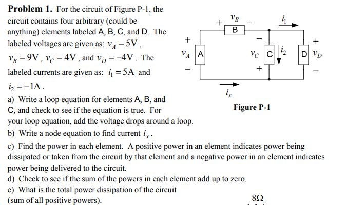 Solved For the circuit of Figure P-1, the circuit contains | Chegg.com